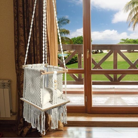 Macrame baby swing/plant holder - Picture 11 of 11